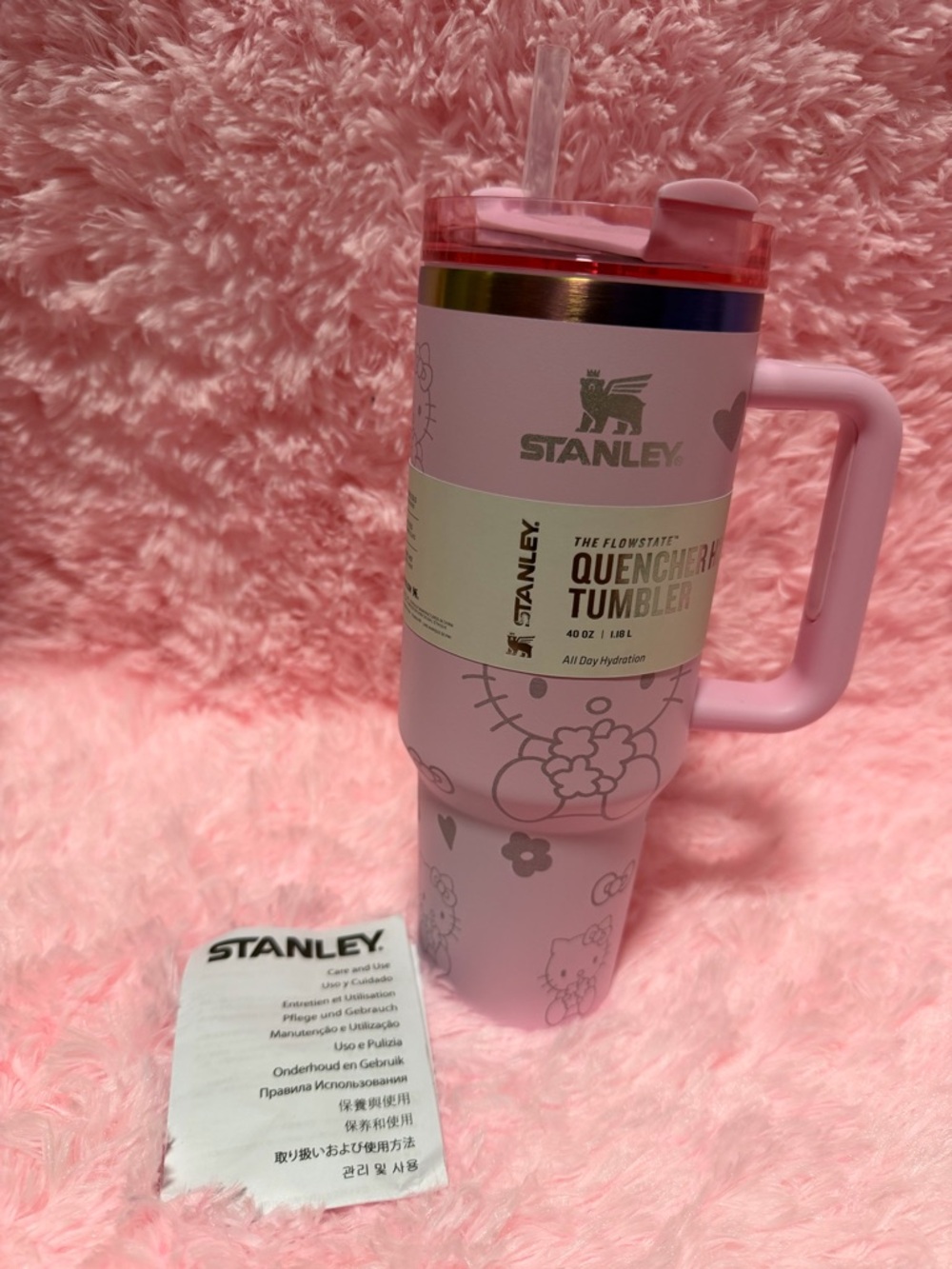 Stanley Pink Hello Kitty Travel Tumbler with Handle